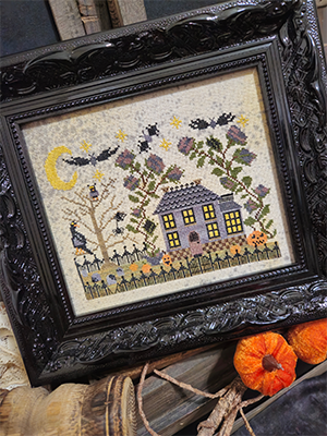 Quaint Rose Needlearts - Spooky Mansion-Quaint Rose Needlearts - Spooky Mansion, Halloween, haunted house, bats, crows, pumpkins, fall, cross stitch