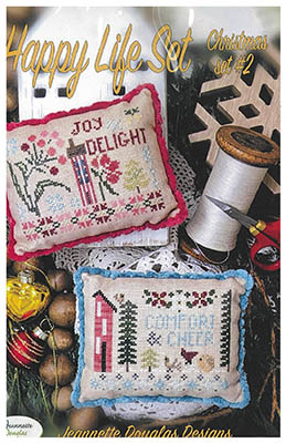 Jeannette Douglas Designs - Happy Life Set - Christmas 2-Jeannette Douglas Designs - Happy Life Set - Christmas 2, ornaments, animals, birds, pine tree, Christmas tree, home, cross stitch