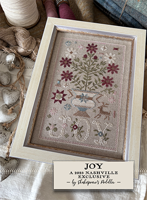 Shakespeare's Peddler - Joy-Shakespeares Peddler - Joy, Christmas, flowers, reindeer, vase, spool, cross stitch