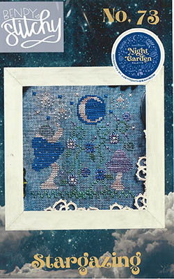 Bendy Stitchy - Stargazing - XStitch the Rainbow-Bendy Stitchy - Stargazing - XStitch the Rainbow, mushroom, moon, night, flowers, threads, cross stitch