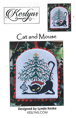 Keslyn's - Cat and Mouse-Keslyns - Cat and Mouse, Christmas, Christmas tree, cat, mouse, chase, cross stitch, ornament