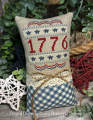 Crafty Bluebonnet - 1776-Crafty Bluebonnet - 1776, red, white, blue, patricotic, USA, Americana, cross stitch