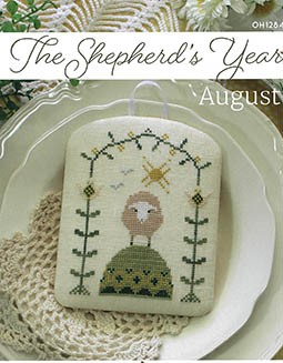 October House - The Shepherd's Year - 08 August-October House - The Shepherds Year - 08 August, sunflower, sunshine, sheep, birds, field, grass, cross stitch