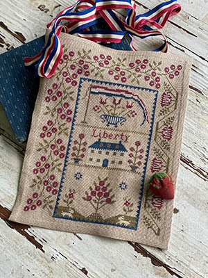 Stacy Nash Designs - Liberty For All Sampler-Stacy Nash Designs - Liberty For All Sampler, patriotic, American flag, USA, flowers, cross stitch