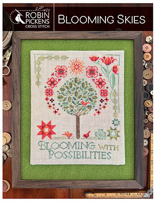 Robin Pickens - Blooming Skies-Robin Pickens - Blooming Skies, trees, flowers, spring, garden, cross stitch