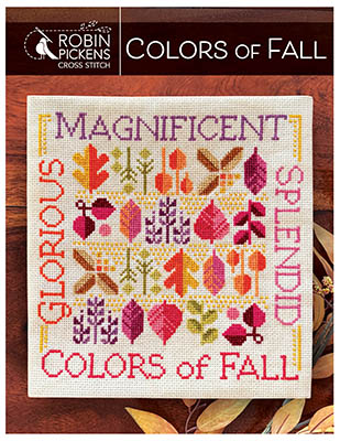 Robin Pickens - Colors of Fall-Robin Pickens - Colors of Fall, leaves, reds, orange, purple, green, autumn, cross stitch