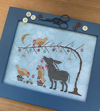 Stitches by Ethel - Chicken & Waffles-Stitches by Ethel - Chicken  Waffles, donkey, chickens, Christmas tree, ornaments, snowflakes, moon, berry bowls, 
