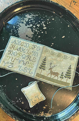 Chessie & Me - Winter Stag Needlebook-Chessie  Me - Winter Stag Needlebook. deer, sampler, Christmas tree, scissor fob, cross stitch