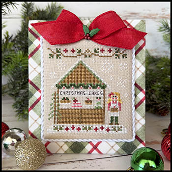 Country Cottage Needleworks - Christmas Market - 02 Christmas Cake Stand-Country Cottage Needleworks - Christmas Market - 02 Christmas Cake Stand, Christmas, village, bakery, cakes, cookies, cross stitch