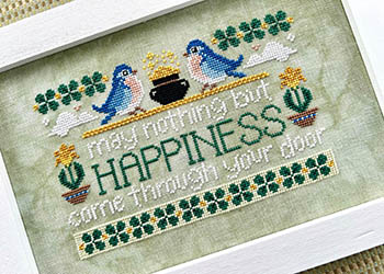 Sweet Wing Studio - WordyBirds - March-Sweet Wing Studio - WordyBirds - March,  birds, flowers, 2 Corinthians 96, cross stitch, POT OF GOLD, 