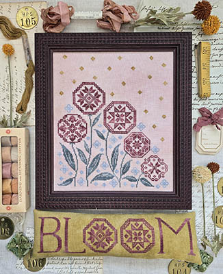 Hello From Liz Mathews - Blooming Quakers-Hello From Liz Mathews - Blooming Quakers, pink flowers, stars, cross stitch