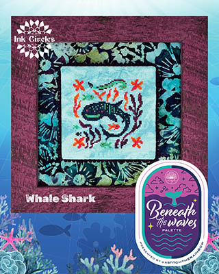 Ink Circles - XStitch the Rainbow - Beneath the Waves - Whale Shark-Ink Circles - XStitch the Rainbow - Beneath the Waves - Whale Shark, SAL, ocean, fish, Cottage Garden Threads, cross stitch