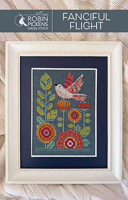 Robin Pickens - Fanciful Flight-Robin Pickens - Fanciful Flight, bird, flowers, flying, cross stitch