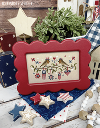 Primrose Cottage Stitches - Robin's 4th of July-Primrose Cottage Stitches - Robins 4th of July,birds, liberty, American flag, patriotic, cross stitch, 250th anniversary 