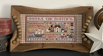 Mani Di Donna - America the Beautiful-Mani Di Donna - America the Beautiful, USA, Matflower, American flag, 250th Anniversary, spools, liberty, cross stitch