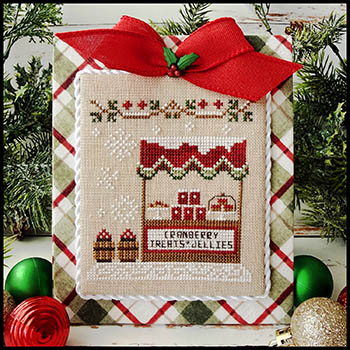 Country Cottage Needleworks - Christmas Market 08 Cranberry Stand-Country Cottage Needleworks - Christmas Market 08 Cranberry Stand, vendor, ornaments, cross stitch