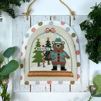 Tiny Modernist - Winter Forest Snowglobe Series Part 2 - Bear-Tiny Modernist - Winter Forest Snowglobe Series Part 2 - Bear, ornament, Christmas, decorating, animals, snowglobes, cross stitch