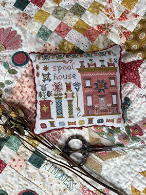 Pansy Patch Quilts and Stitchery - Houses on Stitchery Lane Part 8 - Spool House-Pansy Patch Quilts and Stitchery - Houses on Stitchery Lane Part 8 - Spool House, sewing, threads, cross stitch, neighborhood, homes, 