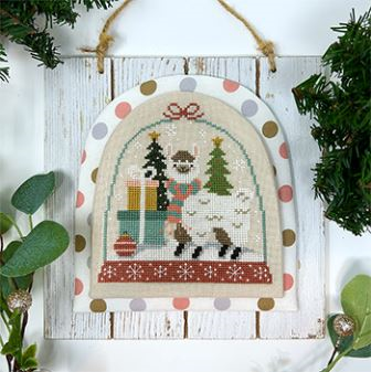 Tiny Modernist - Winter Forest Snowglobe Series Part 3 - Llama-Tiny Modernist - Winter Forest Snowglobe Series Part 3 - Llama, ornaments, gifts, Christmas trees, snowglobes, cross stitch 