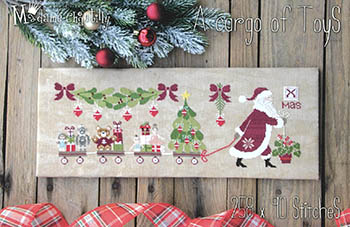 Madame Chantilly - 2026 Cargo of Toys-Madame Chantilly - 2026 Cargo of Toys, Santa Claus, gifts, Christmas trees, dolls, cars, toys, kids, cross stitch, Christmas, 