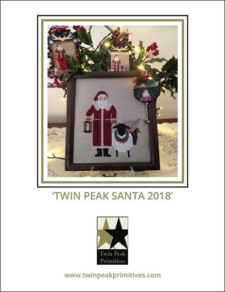 Twin Peak Primitives - 2018 Santa-Twin Peak Primitives - 2018 Santa, Christmas, Santa Claus, sheep, toys, ornament, cross stitch 