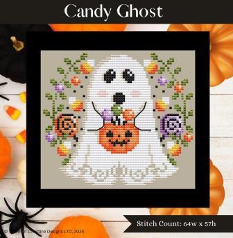 Shannon Christine Designs - Candy Ghost-Shannon Christine Designs - Candy Ghost, trick or treat, candy, flowers, costume, children, cross stitch 