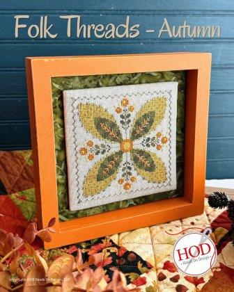 Hands On Design - Folk Threads - Autumn-Hands On Design - Folk Threads - Autumn, fall, leaves, cross stitch, 2026 Needlework Marketplace Release 