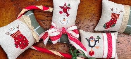 Amy Bruecken Designs - Little Cuties-Amy Bruecken Designs - Little Cuties, Christmas, ornaments, snowman, penguin, stockings, cross stitch, needlework expo