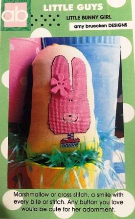 Amy Bruecken Designs - Little Guys - Little Bunny Girl-Amy Bruecken Designs - Little Guys - Little Bunny Girl, Easter bunny, pink, cross stitch 