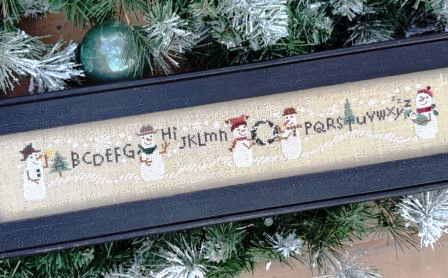 Bent Creek - Row - Season's Greetings Row-Bent Creek - Row - Seasons Greetings Row, snowmen, snowladies, sampler, Christmas, snow, alphabet, Chritmas trees, cross stitch, winter,  
