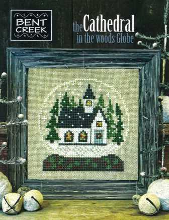Bent Creek - Cathedral in the Woods Globe Kit-Bent Creek - Cathedral in the Woods Globe Kit, church, snow, pine trees, forest, cross stitch kit, 