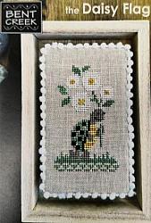 Bent Creek - The Daisy Flag-Bent Creek - The Daisy Flag, turtle, flowers, daisies, grass, flags, cross stitch, smalls, 