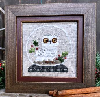 Bent Creek - Snowy Owl Globe Kit-Bent Creek - Snowy Owl Globe Kit, winter, bird, beads, holly, berries, Christmas, cross stitch 