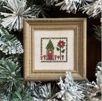 Bent Creek - Christmas Flower House-Bent Creek - Christmas Flower House, poinsettia, house, flowers, decorations, ornaments, cross stitch