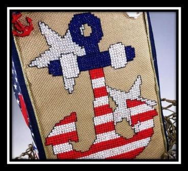 Barefoot Needleart - Anchor Series Patriotic-Barefoot Needleart - Anchor Series Patriotic, starfish, ocean, USA, cross stitch, Expo
