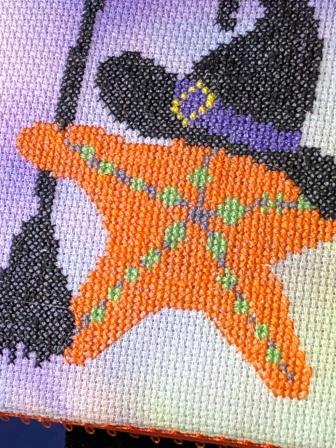 Barefoot Needleart - Witch Upon a Star-Barefoot Needleart - Witch Upon a Star, starfish, witchs broom, witchs hat, Halloween, costume, cross stitch, Expo