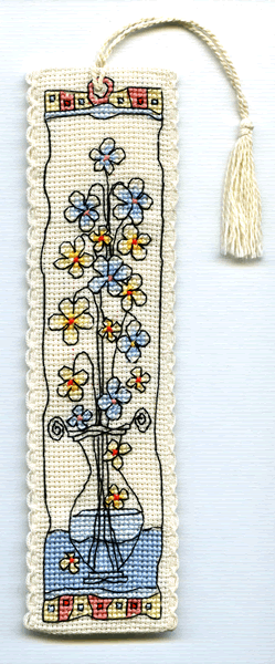 Michael Powell - Flowers in Glass Vase Bookmark - Cross Stitch Kit