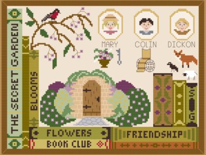 By The Bay Needleart - The Book Club - Stitch A Long Part 2-By The Bay Needleart - The Book Club - Stitch A Long Part 2, The Secret Garden, children, classics, stories, novel, books, cross stitch 