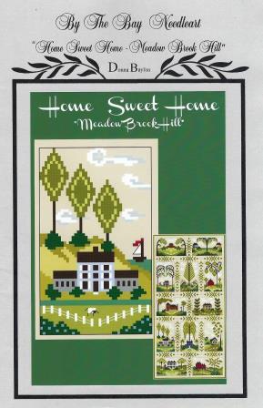 By The Bay Needleart - Home Sweet Home Pt 8 - Meadow Brook Hill-By The Bay Needleart - Home Sweet Home Pt 8 - Meadow Brook Hill, dsailboat, home, cow, trees, SAL, cross stitch
