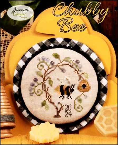Jeannette Douglas Designs - Chubby Bee-Jeannette Douglas Designs - Chubby Bee, bumblebee, flowers, beehive, pollen, honey, Nashville Needlework Market 2024, cross stitch