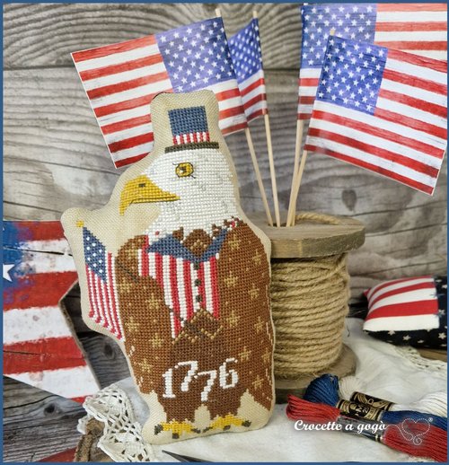 Crocette a Gogo - 1776-Crocette a Gogo - 1776, Semiquicentennial 1776 - 2026, American Eagle, USA, cross stitch