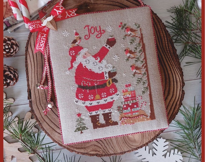 Crocette a Gogo - Babbo Natale 2022-Crocette a Gogo - Babbo Natale 2022, Santa Claus, forest, animals, gifts, toys, cardinal, Christmas tree, birds, cross stitch, Italian cross stitch 