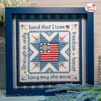 Cherry Blossoms - Land That I Love-Cherry Blossoms - Land That I Love, patriotic, USA, freedom, America, cross stitch