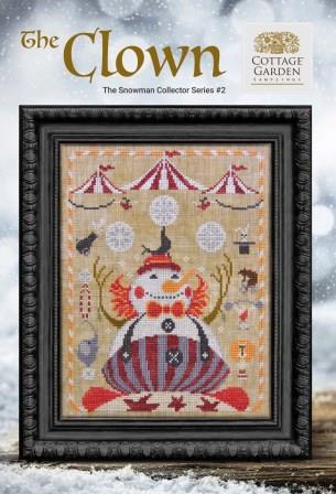 Cottage Garden Samplings - Snowman Collector Series #2 - The Clown-Cottage Garden Samplings - Snowman Collector Series 2 - The Clown, winter, SAL, cross stitch