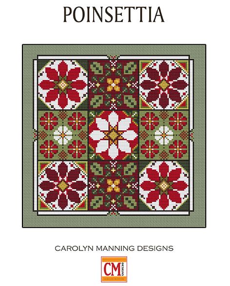 Carolyn Manning Designs - Poinsettia-Carolyn Manning Designs - Poinsettia, Christmas, flowers, reds, sage, 