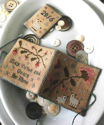 Chessie & Me - Virtue and Grace Needlebook-Chessie  Me - Virtue and Grace Needlebook, sheep, scissor fob, cross stitch  