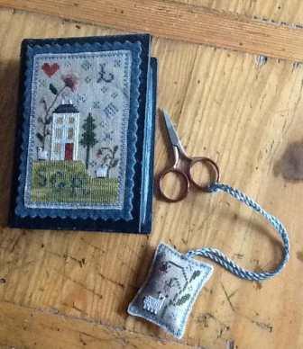 Chessie & Me - Virtue Leads Stitch Book-Chessie  Me - Virtue Leads Stitch Book,  needle book, flowers, scissor fob, house, sheep, trees, cross stitch 