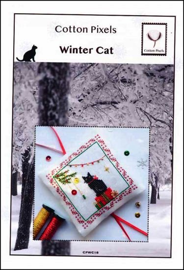 Cotton Pixels - Winter Cat-Cotton Pixels - Winter Cat, Christmas, gifts, Christmas tree, decorations, cross stitch, ornament, 