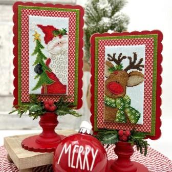 Dirty Annie's - Santa & Rudolph-Dirty Annies - Santa  Rudolph, Christmas, Santa Claus, Rudolph, reindeer, Christmas tree, decorating, holiday, cross stitch 