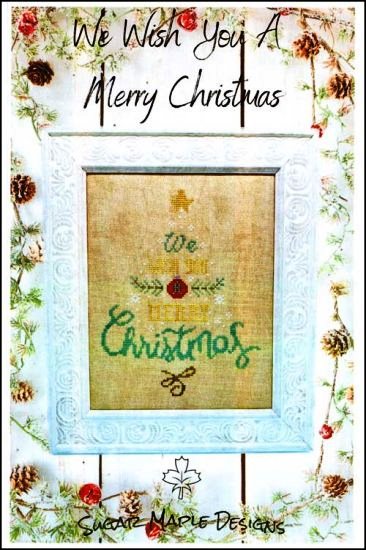 Sugar Maple Designs - We Wish You A Merry Christmas-Sugar Maple Designs - We Wish You A Merry Christmas, greeting, Christmas, star, cross stitch